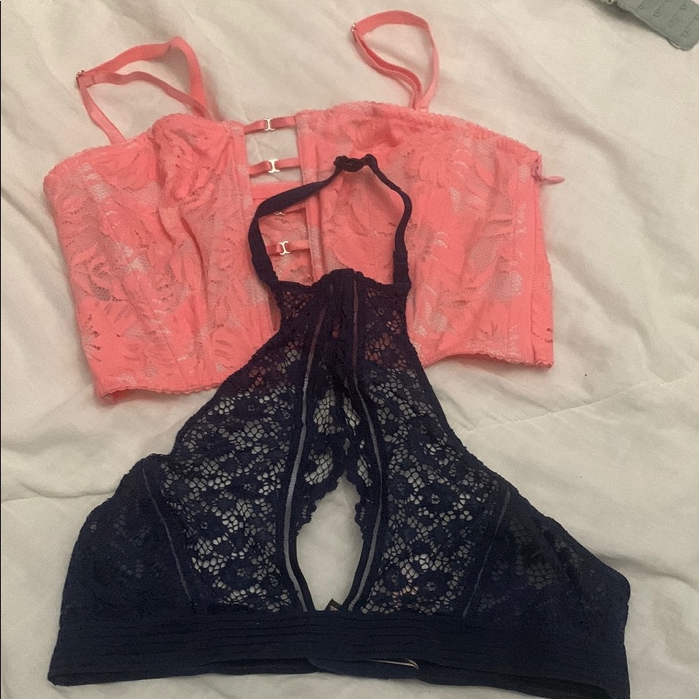 Victorias secret Lace Bralette Set - Pink and Black